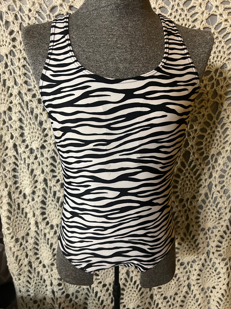 New! Phayon Sz XS One Piece Black White Zebra Swimsuit C05