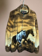 Trail Crest Fleece Jacket (2xl) Horses All Over Print Fullzip - Pre-owned