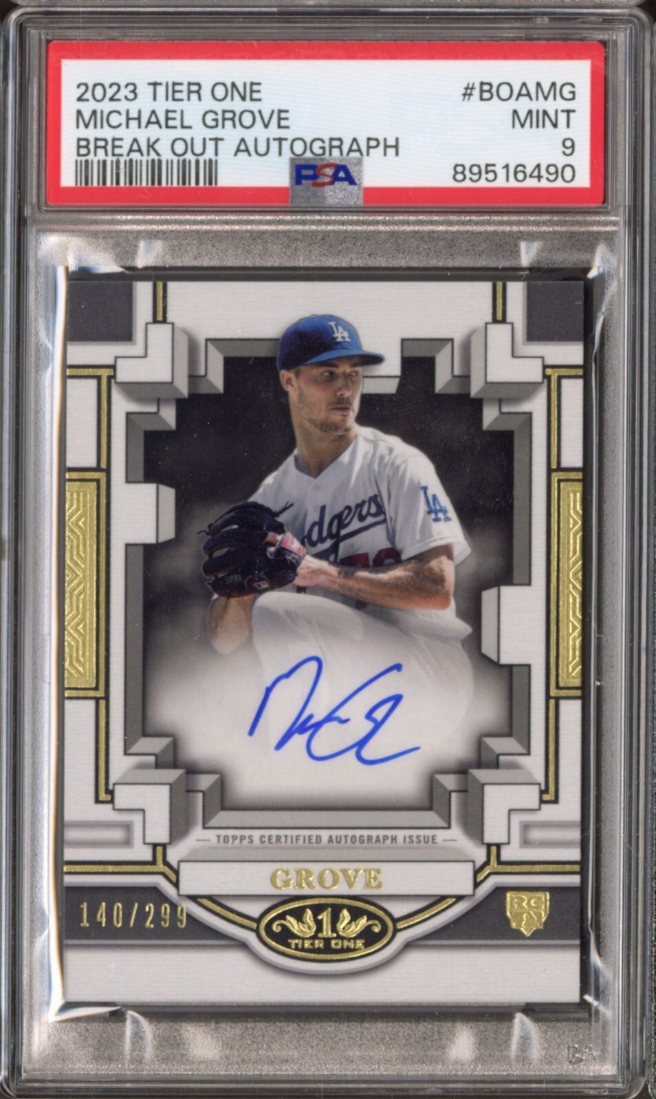 2023 Tier One Michael Grove Break Out Auto /299 #BOAMG PSA 9 MINT RC Rookie