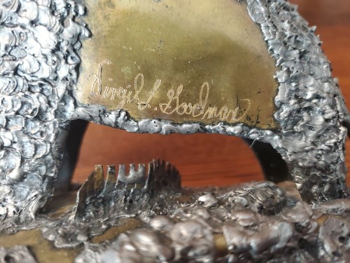 Vintage Brass & Solder Buffalo Sculpture by Virgil L. Goodman circa 1972 - Picture 8 of 11