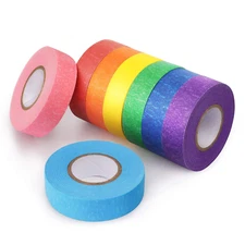 8 Rolls Colored Masking Tape Rainbow Colors Painters Tape Colorful Craft Art Pap