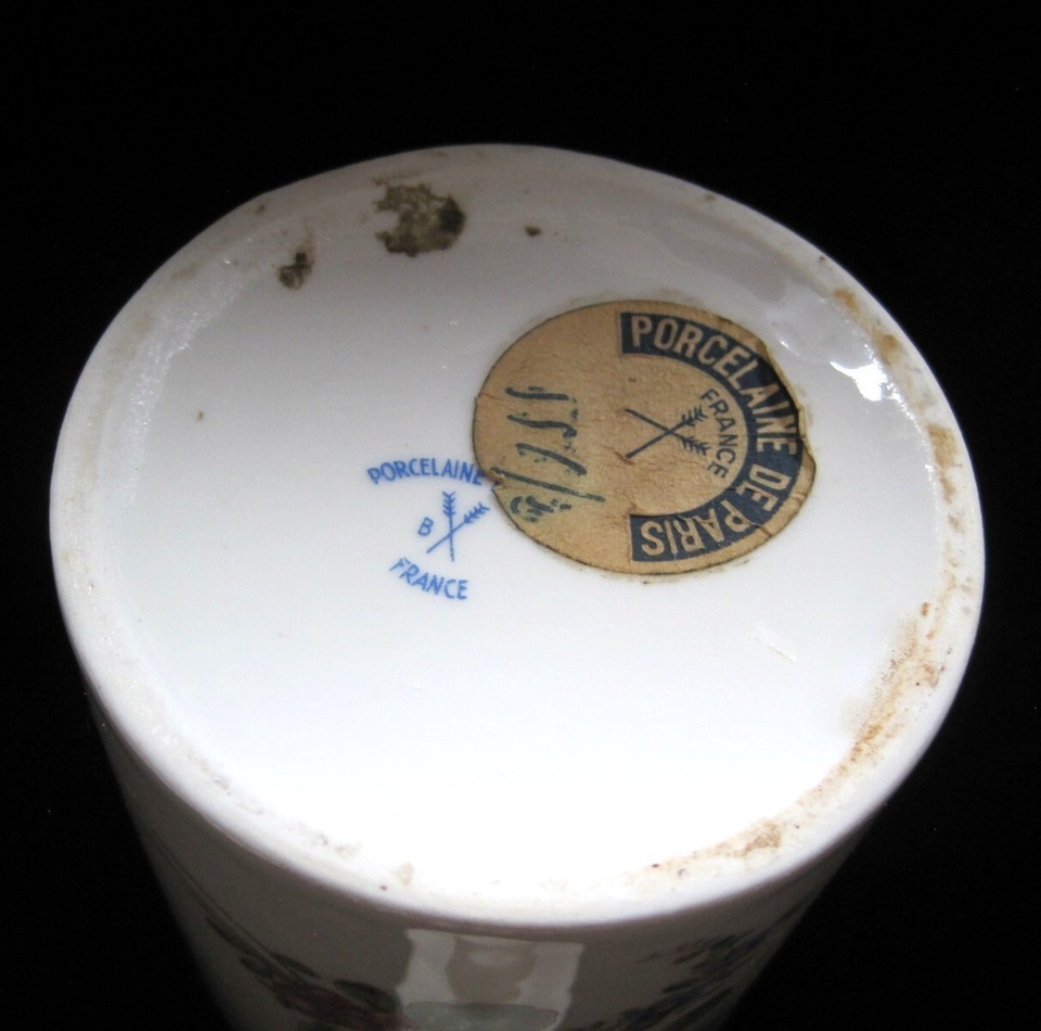 VTG Porcelaine De Paris Vanity Perfume Bottle Limoges Porcelain Flowers