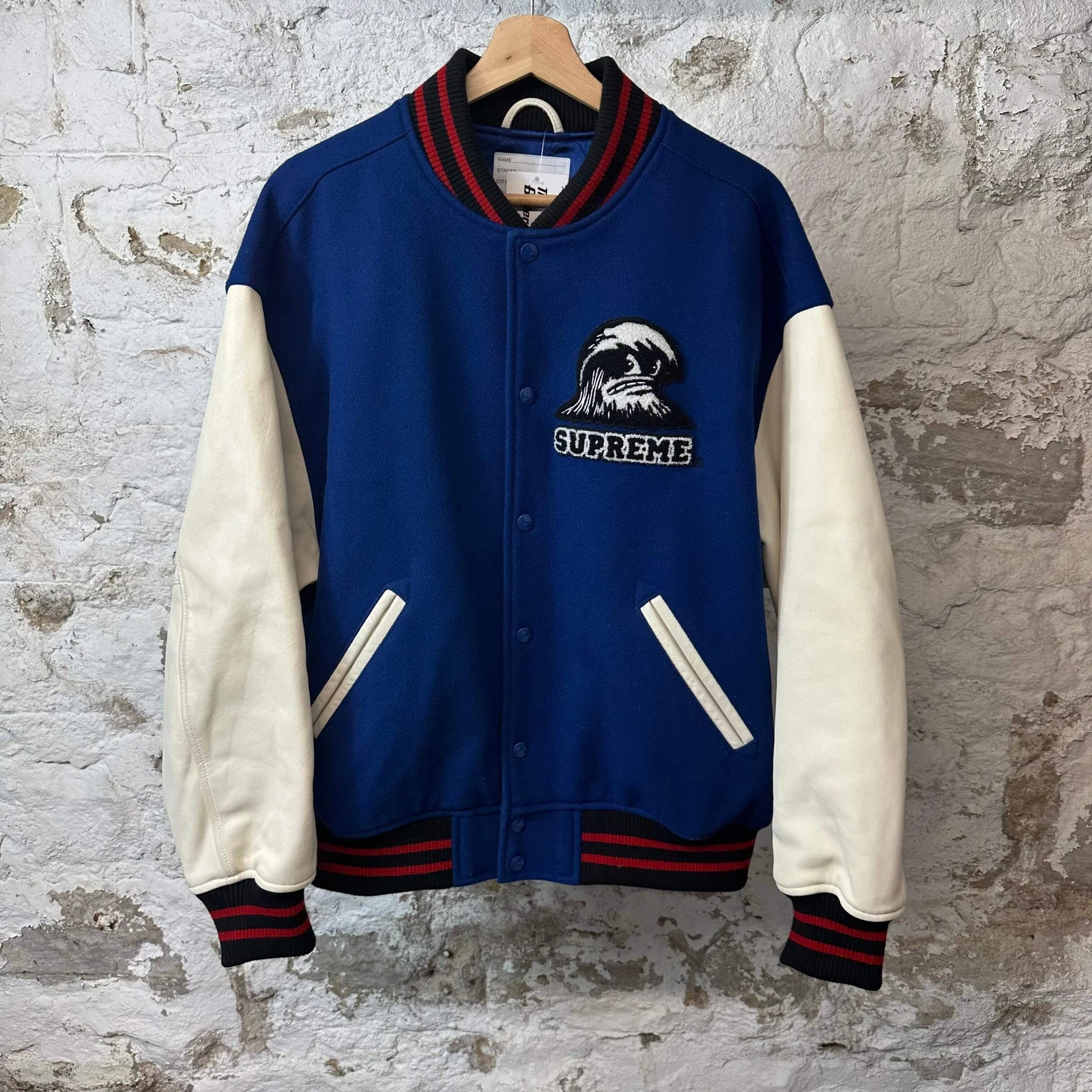Veste universitaire Supreme Wave bleue taille M