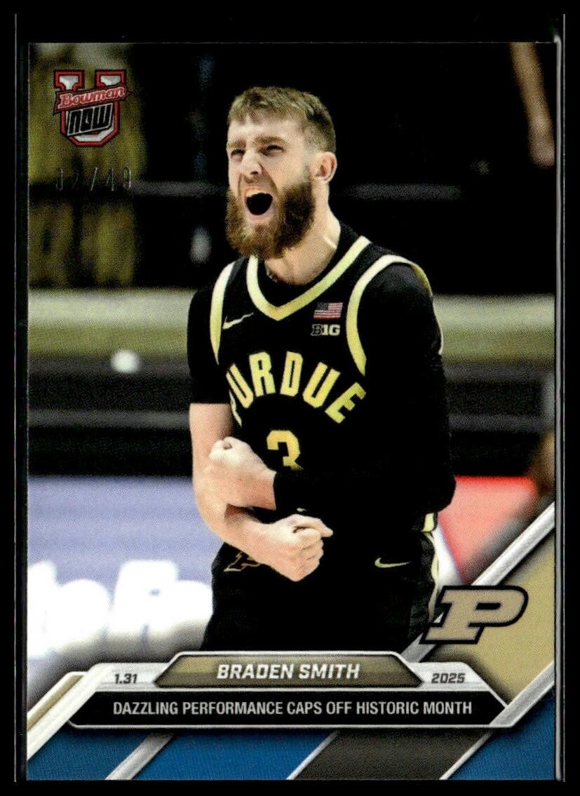 2024-25 Topps Bowman U Now 56 Braden Smith Purdue Boilermakers Blue 32/49