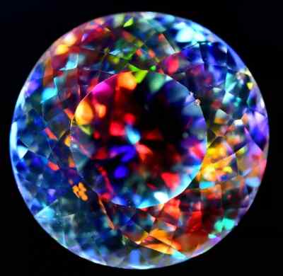 AAA 100 Ct +Natural Mystic Topaz Rainbow Color Round Certified Loose Gemstone