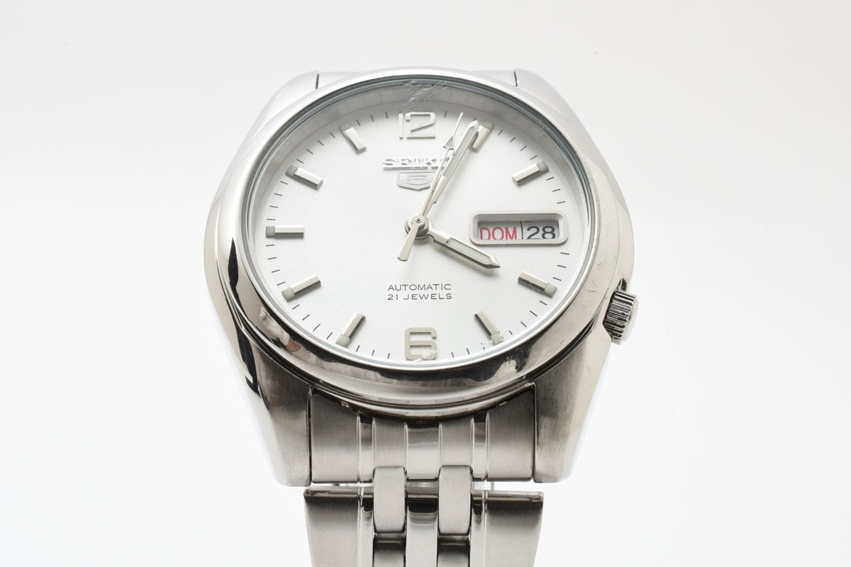 SEIKO 5 7s26-01v0　snk355 EXC+5] SEIKO 5 7S26-01V0 SNK355KC Silver Dial Men's