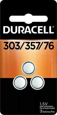 Duracell 357 303 - SR44SW Silver Oxide Button Cell Batteries 3 Pack