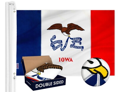 NEW G128 Iowa Flag 3x5 FT Double Sided Embroidered Polyester 3-ply Durable
