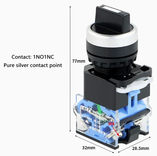 LA38 Rotary Switch 22mm Momentary/Latching 1NO 1NC 2/3 Positions Power Switch - Picture 15 of 17