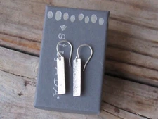 NEW SILPADA W3372 Sterling Silver Textured Albuquerque Rectangle Dangle Earrings