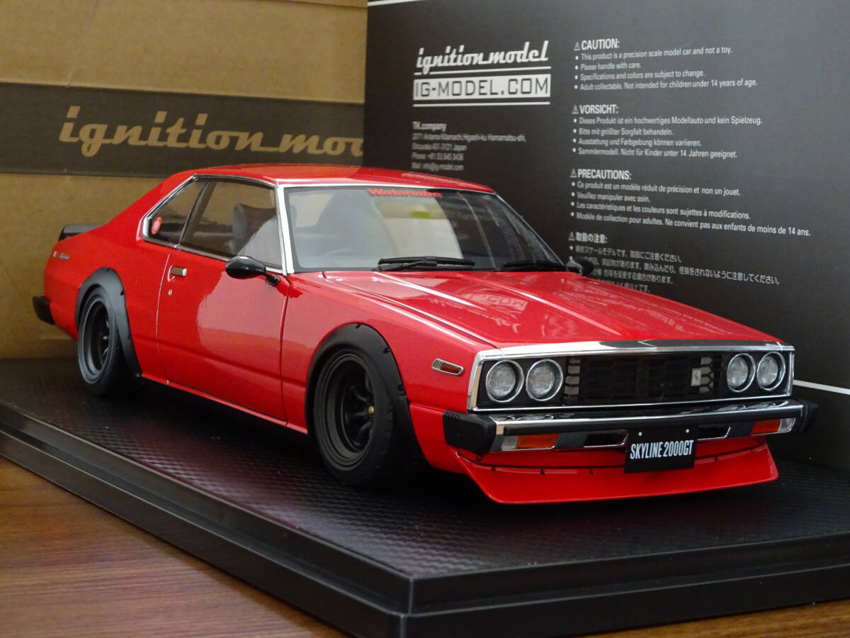 Ignition Model 1/18 Nissan Skyline 2000 GT-ES C210 Red Low