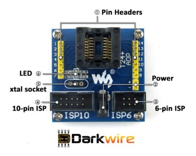 T24+ ADP IC Test & Burn-in Socket with a PCB - for AVR SOIC 14 (150mil) ATtiny