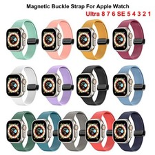 Magnetic Silicone Band iWatch Sports Strap for Apple Watch Ultra 49mm 8 SE 7 6 5