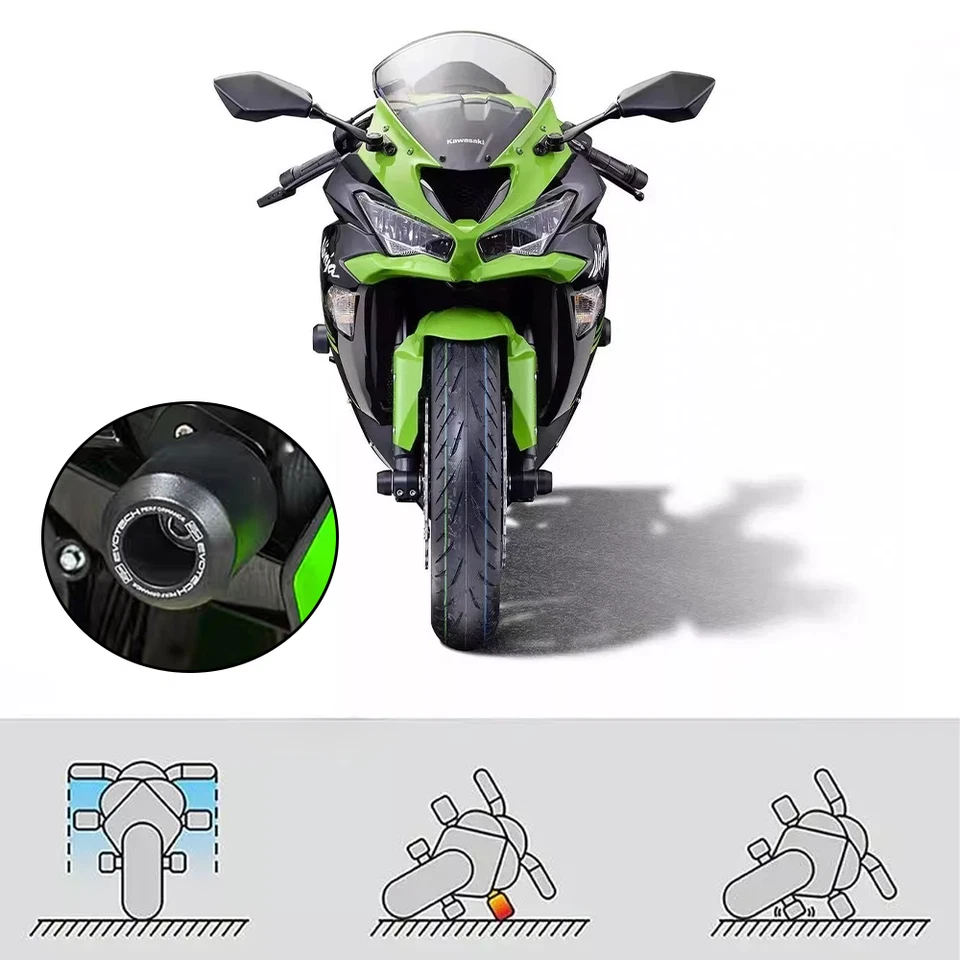 Protector de choque deslizante de cuadro ZX6R para Kawasaki Ninja ZX-6R 636 2024 2025 Foto 3 de 4