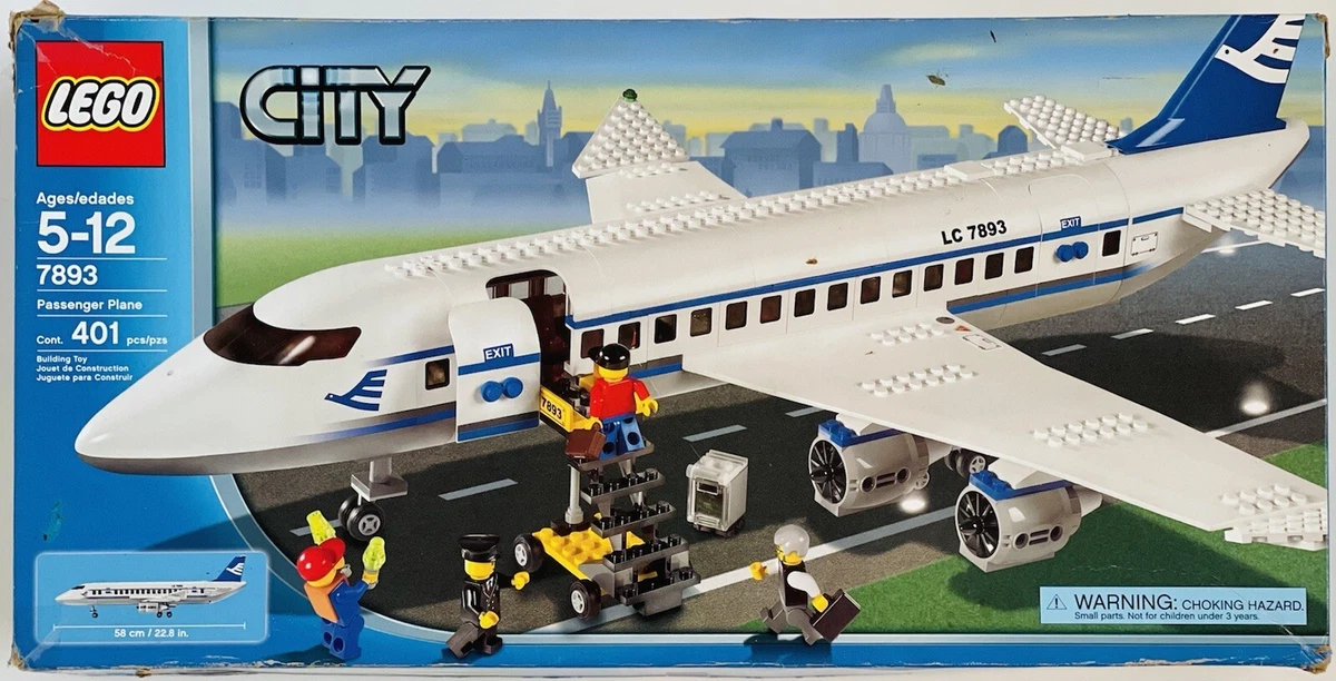 Plys dukke effektivitet bule Lego Town City Airport 7893 Passenger Plane Complete W/box No Stickers No  Manual | eBay