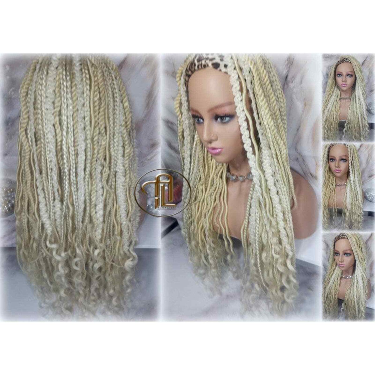 Brand New: Euro Beauty Collection Braided Headband Wig Cassye- Bohemian Box Braid Headband Wig- Synthetic Hair  main image 2