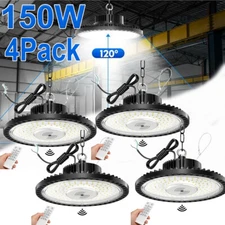 4Pcs UFO LED High Bay Light 150Watt Work GYM Warehouse Industrial Workshop Light