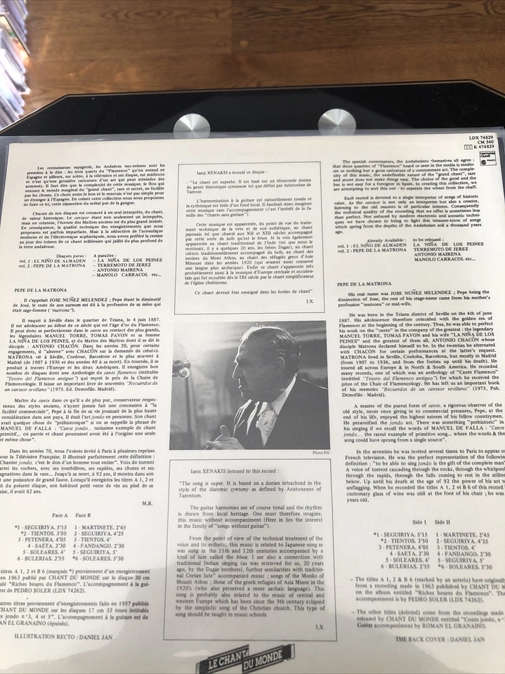 Mint- Pepe De La Matrona Grands Cantaores Du Flamenco Vol. 2 Stereo LP Foto 2 de 4