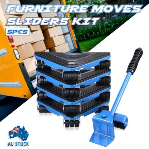 5x Furniture Lifter Moves Slider Roller Home Moving Wheels Mover Kit Lifting Kit - Picture 2 of 19