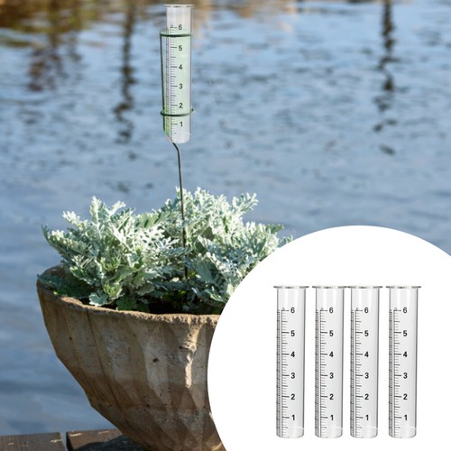 4 Pcs Test Tube Rain Gauge Professional Rainfall Measuring Cylinder