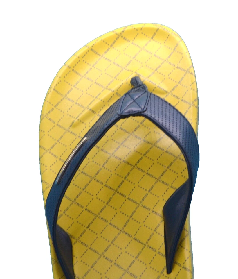 Sandalias Boss Hugo Boss Azul Amarillo Para Hombre Chanclas Zapatos Talla US 12 13 EU 45 46 Foto 4 de 4
