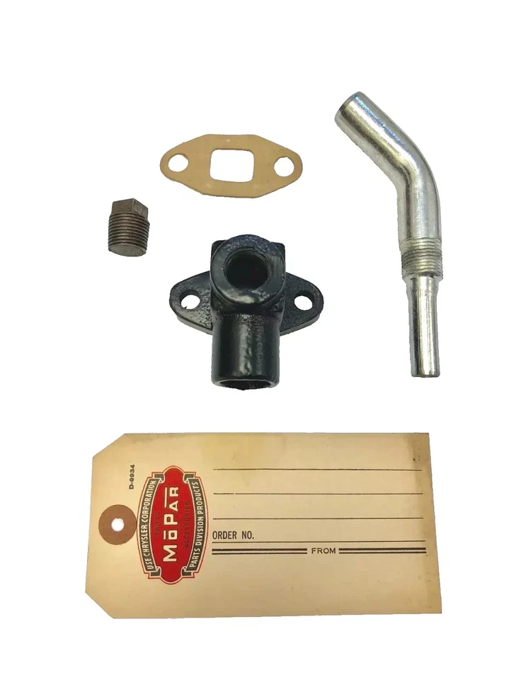Para 1946-1954 DeSoto Chrysler 6 cilindros calentador derivación codo tubo tapón tapa y junta. Foto 4 de 4