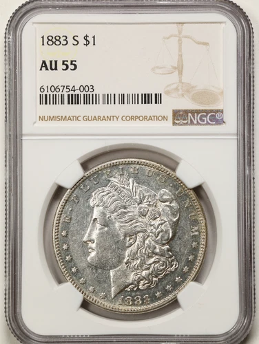 1883-S $1 Morgan Silver Dollar AU55 NGC 6106754-003