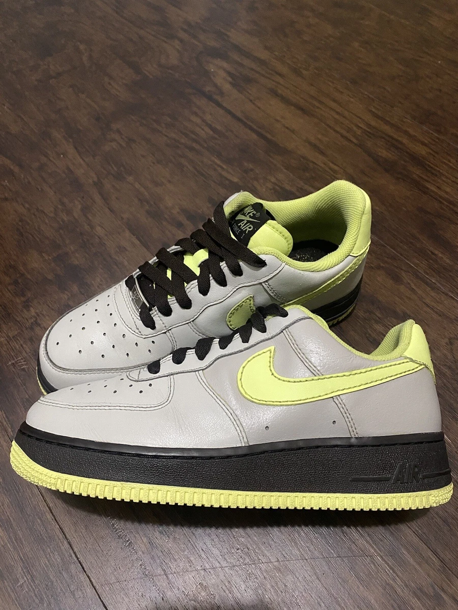 Nike Air Force 1 Low Granite grey size 8 womens lime green RARE
