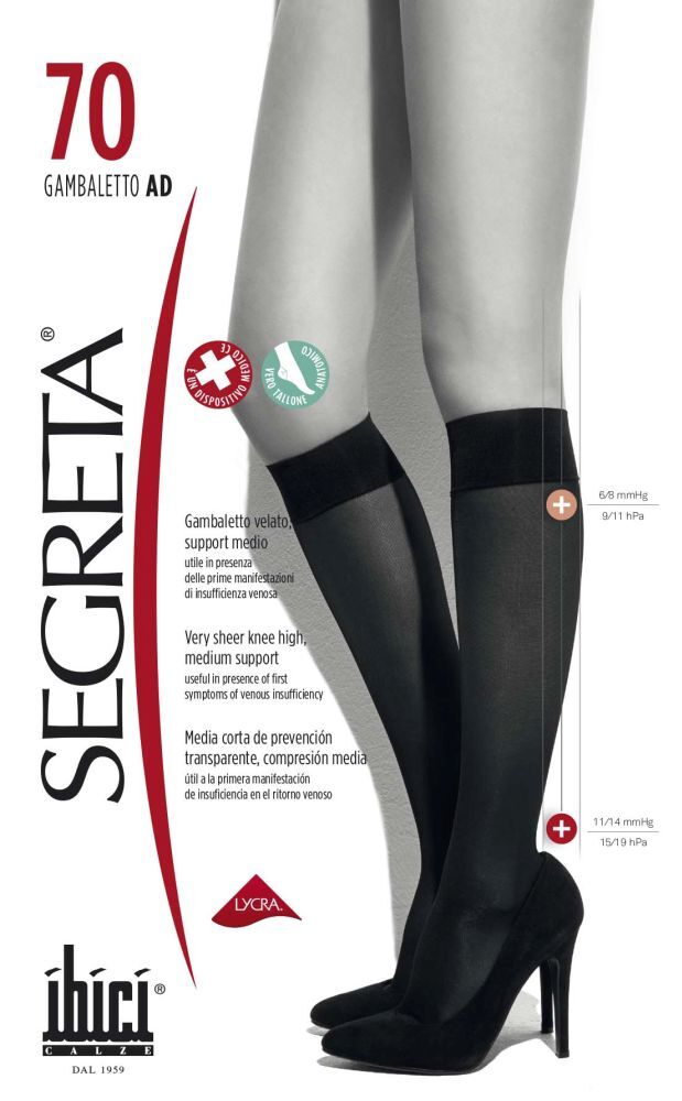 Calze gambaletti riposanti 70 den da donna compressione graduata