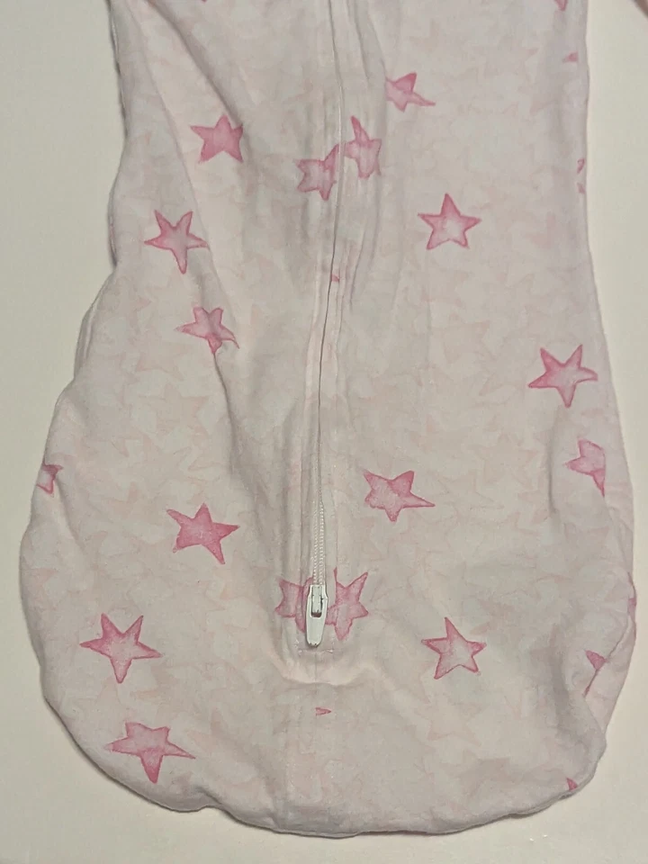 Aden & Anias 0-3 Meses Par Saco de Dormir Bolsa Algodón 5-12lbs Rosa Estrella Cremallera 2 Vías Foto 3 de 4