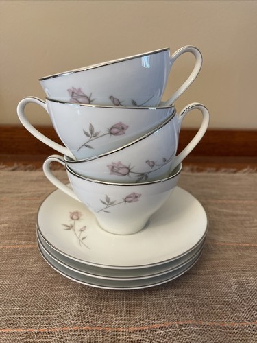 Noritake Pasadena Rose Fine China #6311 Japan 4 Cups & 3 Saucers - 第 11/12 張圖片