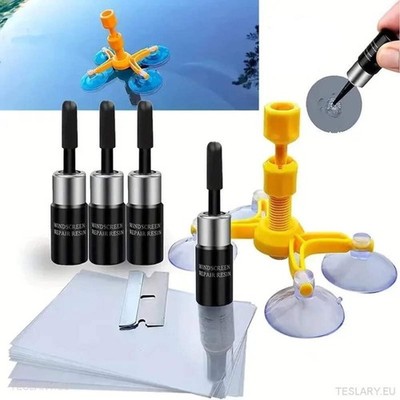 Windscreen Glass Crack Repair Kit with Resin Chamber