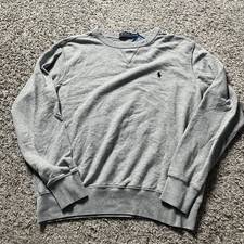 Polo Ralph Lauren Sweatshirt Mens Medium Pullover Crewneck Navy Pony Fleece EUC