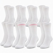 MediPedsWomen's Diabetic Crew Socks 8 Pairs Medium Fits Size 6-10 Memory Cushion