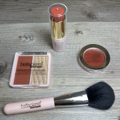 (LOT OF 4) Bellapierre Cosmetics 3 Types Of Blush Color Suede With Brush