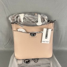 Nine West Gelina Crossbody Bag Womens Soft Marble Pebble Beige Leather Lined