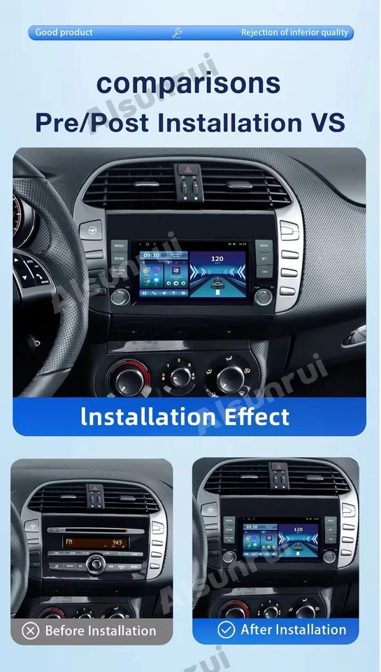Autoradio 7” Android 15 Per Fiat Bravo 2007-2014 2+64GB CarPlay GPS Navi BT USB - Immagine 3 di 4