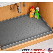 Under Sink Mat Silicone Waterproof Drip Tray Organizer Heavy Duty Protection New