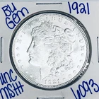 1921 BU UNCIRCULATED MORGAN SILVER DOLLAR AUTHENTIC U.S. MINT FREE SHIPPING 6093