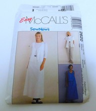 2000 McCall's Cut Easy Pattern 2620 Vest Pants Skirt Size M 12-14
