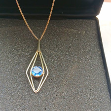 vergoldete, 835er silberne Kette mit asymmetr...