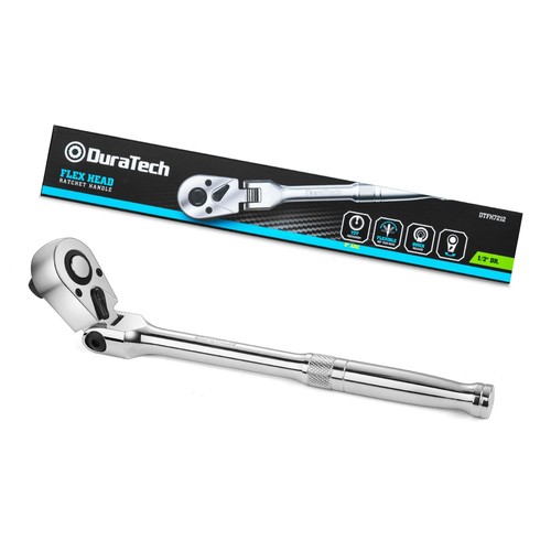 1/2" Drive Flex-Head Ratchet Wrench, 72-Tooth Quick-Release, Reversible, Chrome - Picture 2 of 8
