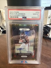 2023 Prizm Roschon Johnson Autograph-Camo 15/25 PSA 10