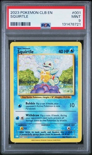 2023 POKEMON CLB-CLASSIC BLASTOISE & SUICUNE EX DECK #001 SQUIRTLE PSA 9