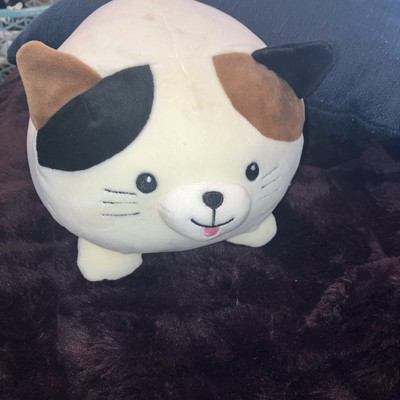 Plush Chubby Cream Brown Black Kitty Cat Animal