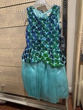 Vestido Disney Elegante Ariel Reversible Lentejuelas La Sirenita Niñas Talla 9/10 ¡NUEVO CON ETIQUETAS!