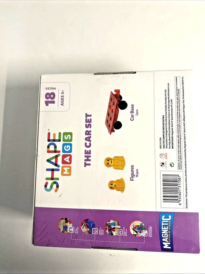 Shape mags 18 Piece Magnetic Building Tiles Blocks Cars Expansions Set NEW - Image 2 of 4