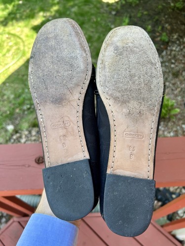 Coach black horse bit flats with embossed logo size 8.5 width M, original packag - Picture 9 of 9