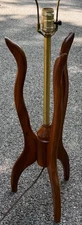Vintage MCM Sculptural Bruce Industries Wood Lamp Modern Lighting 1970s