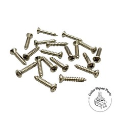 Pickguard Screws For Fender Long 4 x 5/8" Phillips Oval Head 20 pcs - Nickel